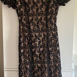 NSR Black Sheath Mini Dress with Flutter Sleeves